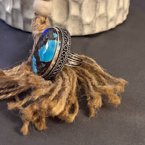 Gorgeous Turquoise 925 Silver Bollywood with Brown Matrix - Picture 2 of 5